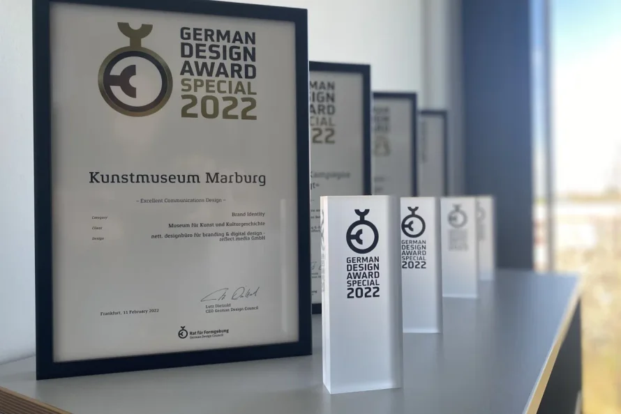 German Design Award 2022 — certificates and trophies