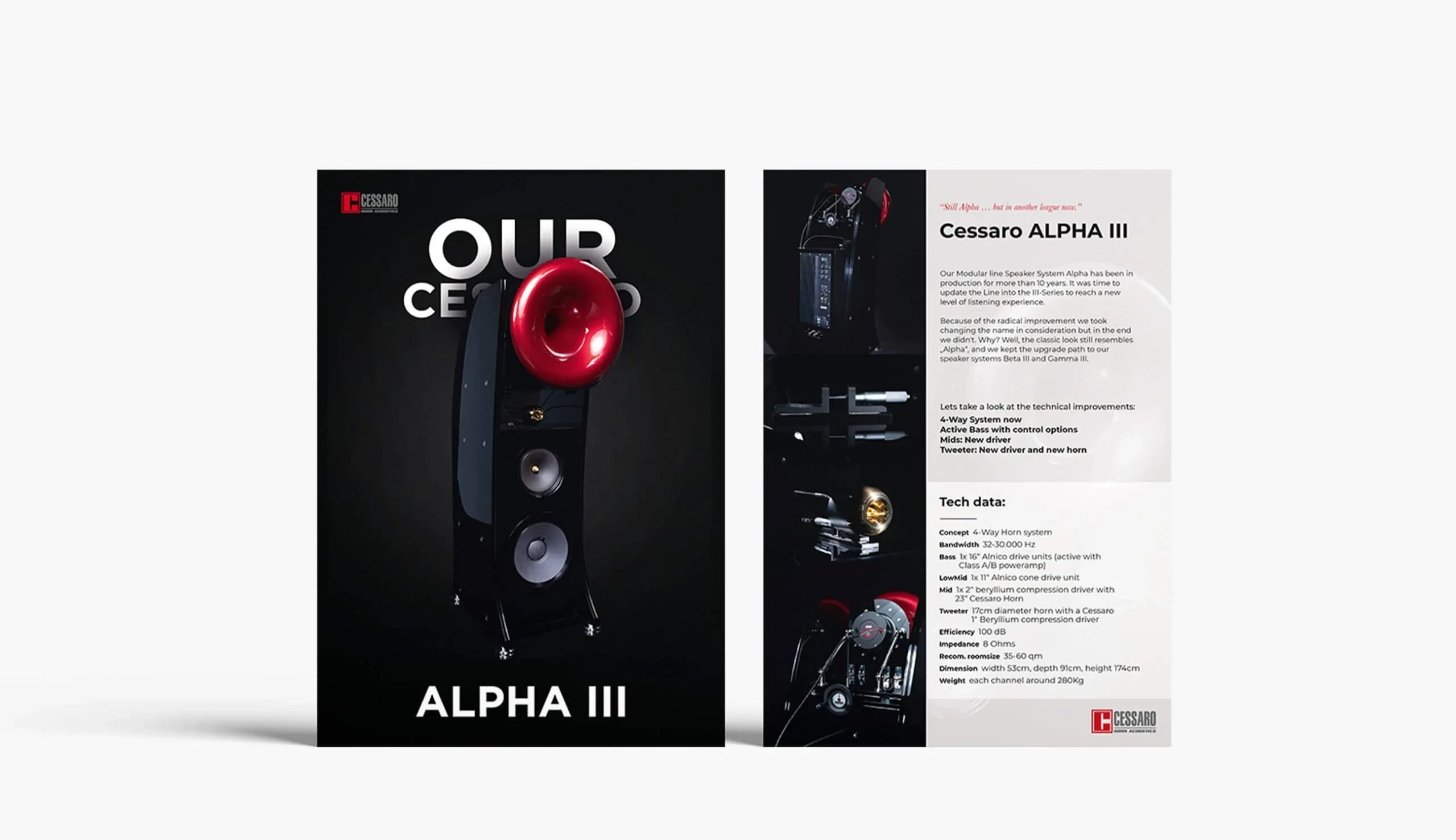 Cessaro: Web & Print for Luxury Speakers screenshot 2