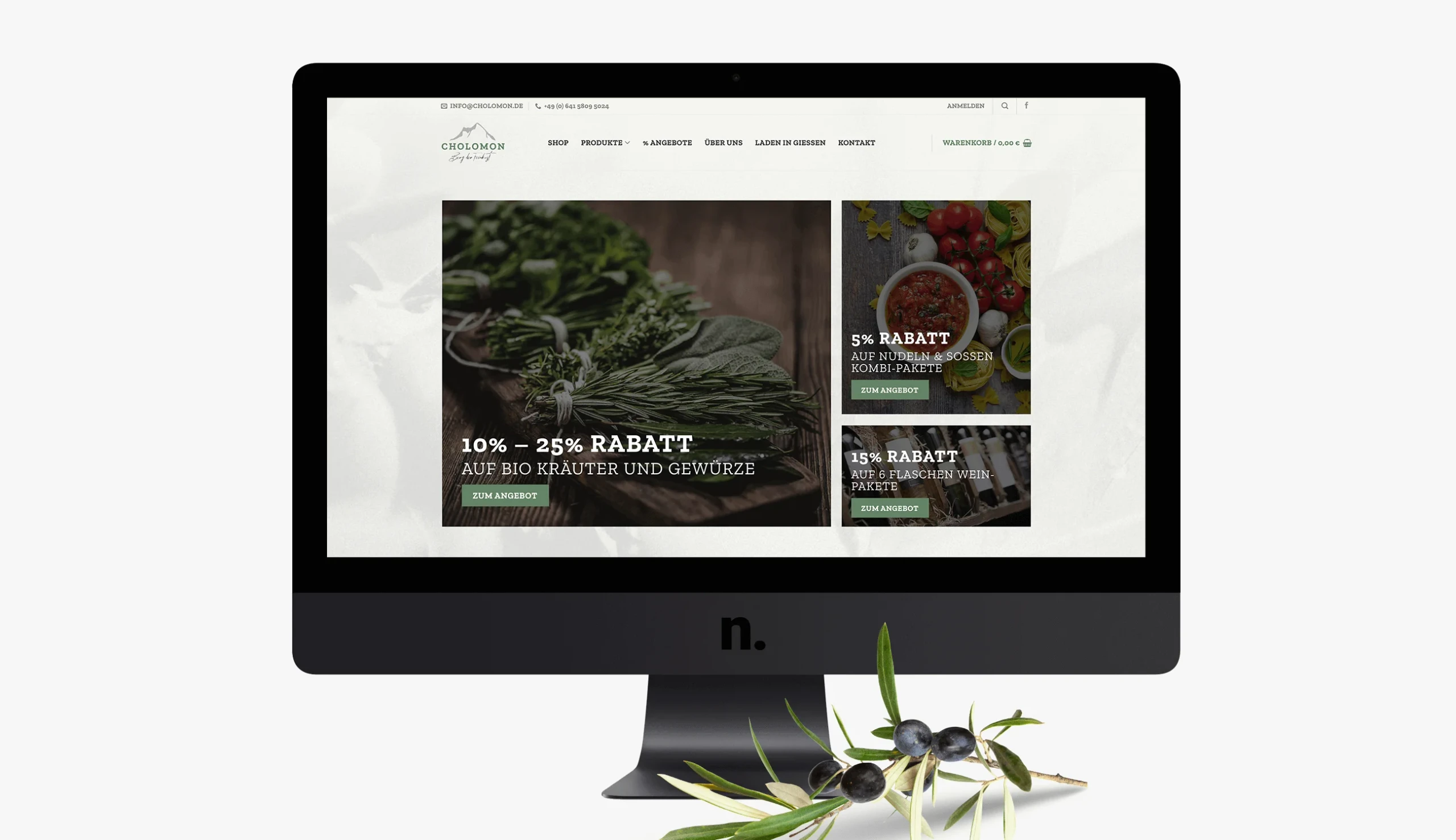 Cholomon: Webshop for a Greek Specialty Food Importer screenshot 1