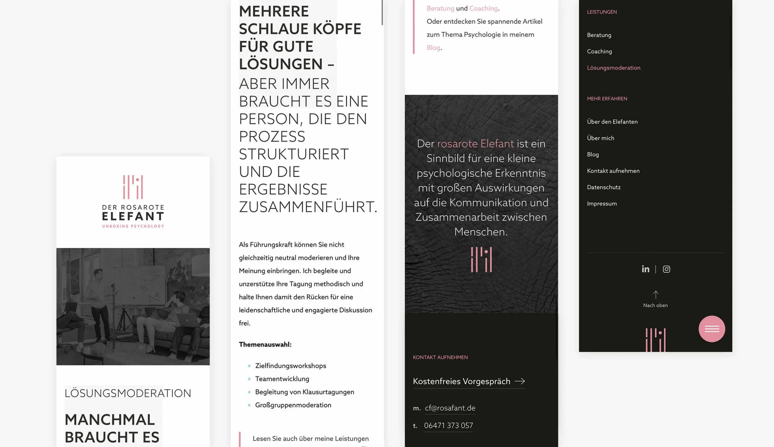 Der rosarote Elefant: Branding & Website screenshot 10