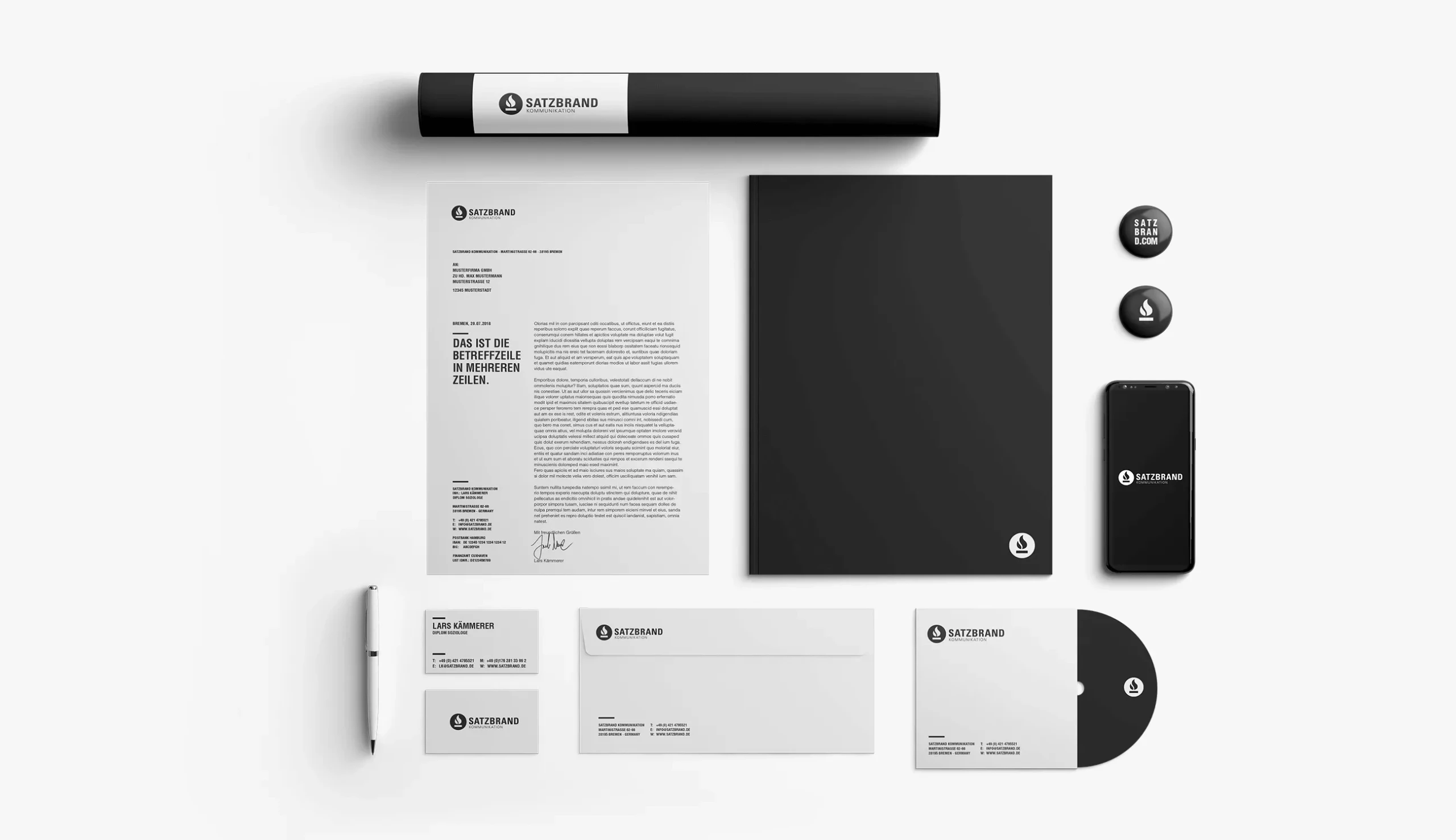 Satzbrand: Corporate Design for a PR Agency screenshot 2